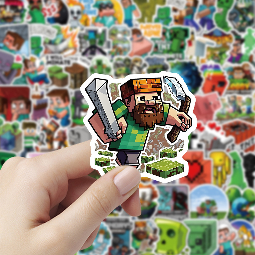 104pcs Minecrafte Stickers Cre - Cosplay Prop Dagger 评论和价格