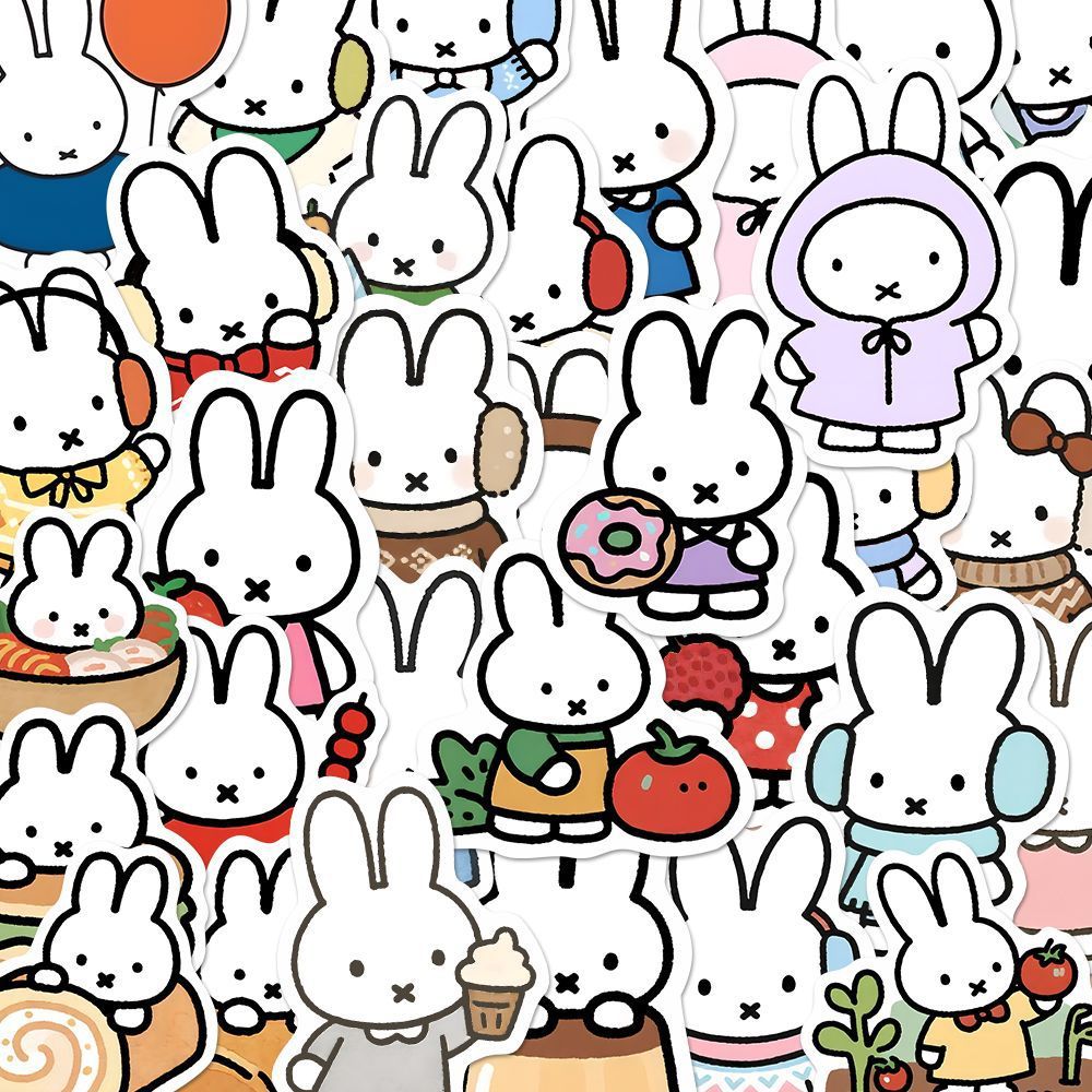 80PCS Kawaii Miffy Cute Sticke - Cosplay Floating Prop 评论和价格