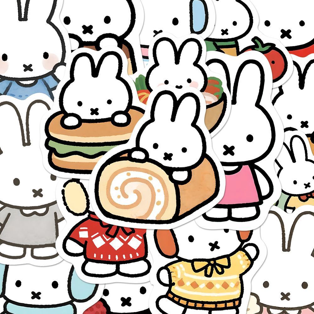 80PCS Kawaii Miffy Cute Sticke - Cosplay Floating Prop 评论和价格