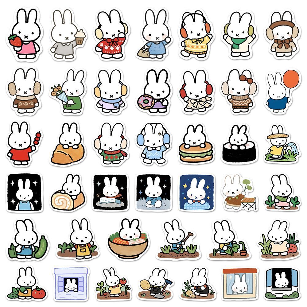 80PCS Kawaii Miffy Cute Sticke - Cosplay Floating Prop 评论和价格